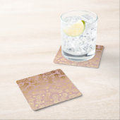 Imitate Goldpinienmuster-Polka-Punkte Rechteckiger Pappuntersetzer (Vor Ort)