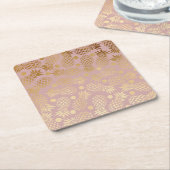 Imitate Goldpinienmuster-Polka-Punkte Rechteckiger Pappuntersetzer (angewinkelt)