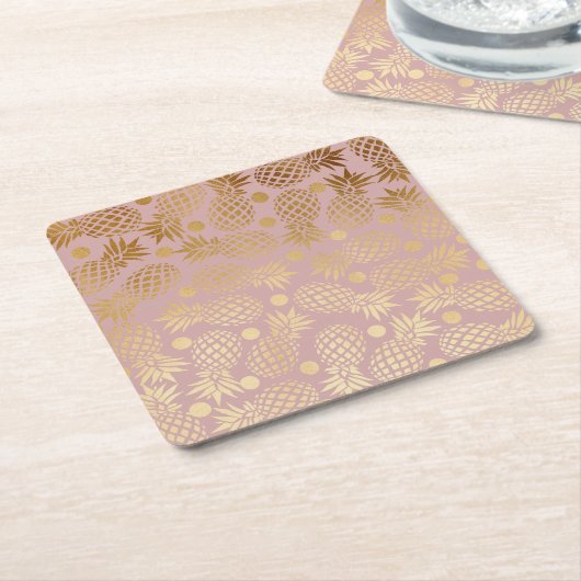 Imitate Goldpinienmuster-Polka-Punkte Rechteckiger Pappuntersetzer (angewinkelt)