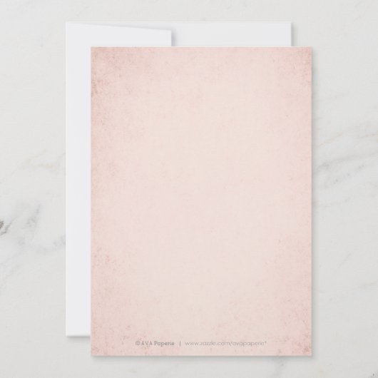 Imitate Goldrot Vintage Hochzeit Einladung (Rückseite)