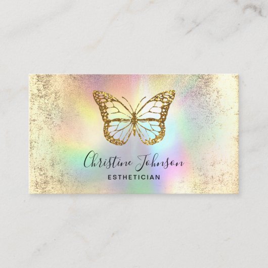 Imitate Goldschmetterling Glitzer Visitenkarte (Vorderseite)