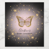 Imitate Goldschmetterling Glitzer Weinetikett (Einzelnes Label)