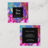 IMITATE Goldstaub in Aquarellfarbe Quadratische Visitenkarte (Vorne/Hinten)