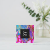 IMITATE Goldstaub in Aquarellfarbe Quadratische Visitenkarte (Stehend Vorderseite)