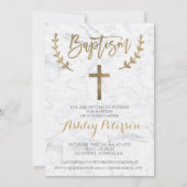 Imitate Goldtypografie Marmortaufe Einladung (Vorderseite)