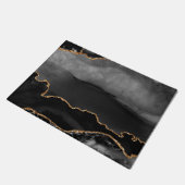 Imitate Grau Marmor Agate Golden Glitzer Schwarzer Fußmatte (Schrägansicht)