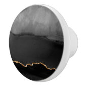 Imitate Grau Marmor Agate Golden Glitzer Schwarzer Keramikknauf (Rechts)