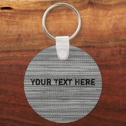Imitate Grau Stoff Schlüsselanhänger Anpassbar Tex (Vorderseite)