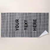 Imitate Grau Stoff Strandtuch mit individuellem Te (Vorderseite)