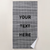 Imitate Grau Stoff Strandtuch mit individuellem Te (Vorderseite)