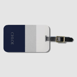 Imitate Grau- und Navy-Leder-Look Streifen Gepäckanhänger