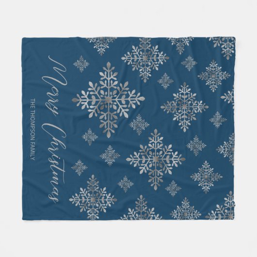 Imitate graue Schneeflocken auf blau (nicht echter Fleecedecke (Vorderseite (Horizontal))