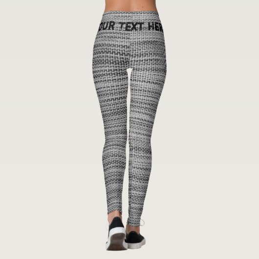 Imitate Graue Stoffe Leggings mit Ihrem Text (Rückseite)
