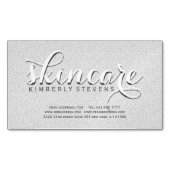 Imitate Grauer und weißer Glitzer Magnetische Visitenkarte (Vorderseite)