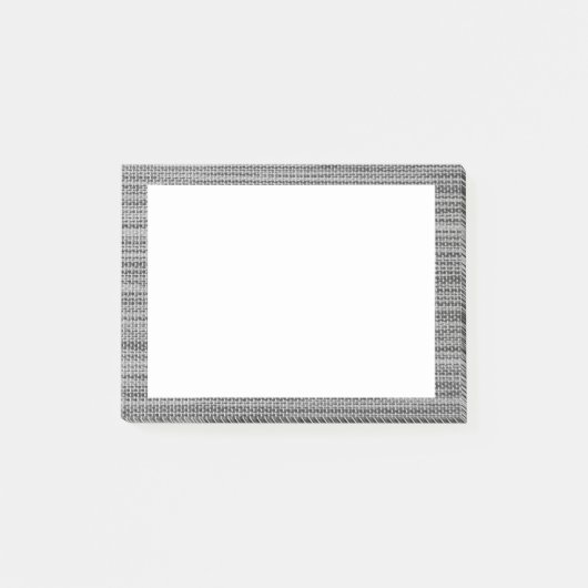 Imitate Gray Fabric Gerahmt Sticky Notes Post-it Klebezettel (Vorderseite)