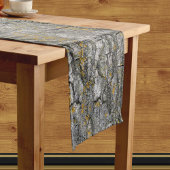 Imitate Gray Grunge Holz Tree Bark Kurzer Tischläufer