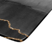 Imitate Gray Marbled Agate Golden Glitzer Schwarze Schneidebrett (Ecke)