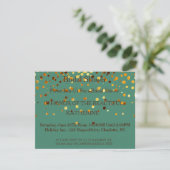 Imitate Green Glittering Fab Confetti Glitzern Dot Einladung (Stehend Vorderseite)