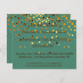 Imitate Green Glittering Fab Confetti Glitzern Dot Einladung (Vorne/Hinten)
