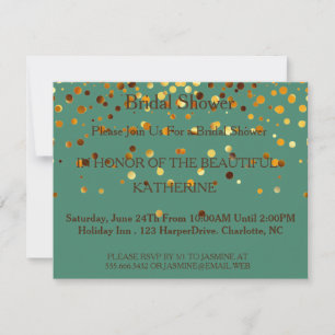 Imitate Green Glittering Fab Confetti Glitzern Dot Einladung