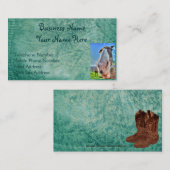 Imitate Green Leather & Happy Horse Design Visitenkarte (Vorne/Hinten)