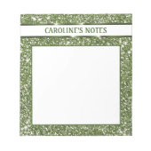 Imitate Grüne Glitzer Textur mit benutzerdefiniert Notizblock (Vorderseite)