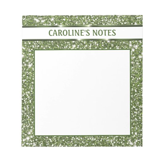 Imitate Grüne Glitzer Textur mit benutzerdefiniert Notizblock (Vorderseite)
