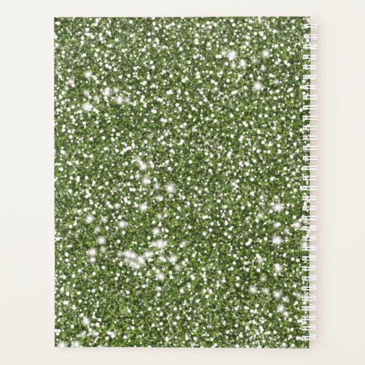 Imitate Grüne Glitzer Textur mit benutzerdefiniert Planer (Rückseite)