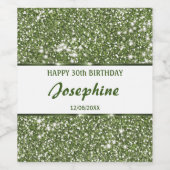 Imitate Grüne Glitzer Textur mit benutzerdefiniert Weinetikett (Einzelnes Label)