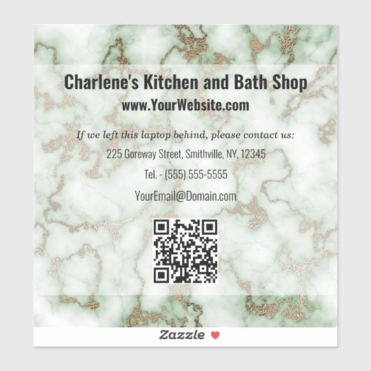 Imitate Grüner Goldmarmor Aufkleber (Blatt)