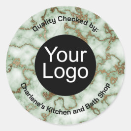 Imitate Grüner Goldmarmor Runder Aufkleber