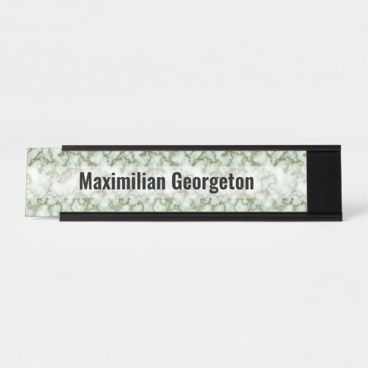 Imitate Grüner Goldmarmor Schreibtischnamensplakette (Vorderseite )