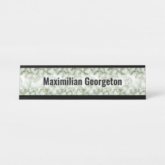 Imitate Grüner Goldmarmor Schreibtischnamensplakette (Vorderseite )