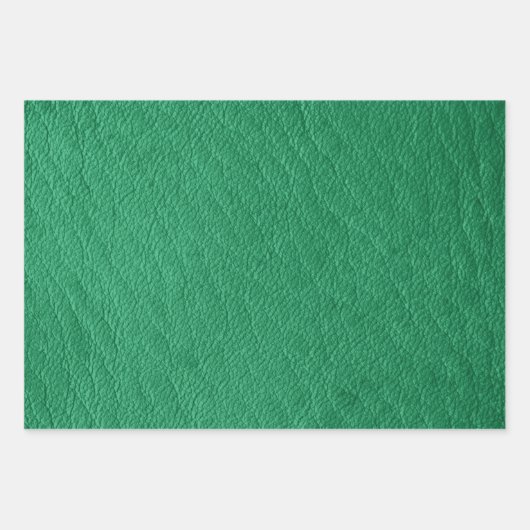 Imitate Grünes Leder Textur Wrapping Wrapping Wrap Geschenkpapier Set (Vorderseite)