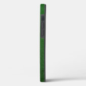 Imitate Grünes Leder Weißes Monogramm Personalisie Case-Mate iPhone Hülle (Rückseite / Links)