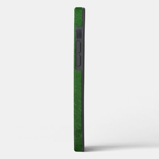 Imitate Grünes Leder Weißes Monogramm Personalisie Case-Mate iPhone Hülle (Rückseite / Links)