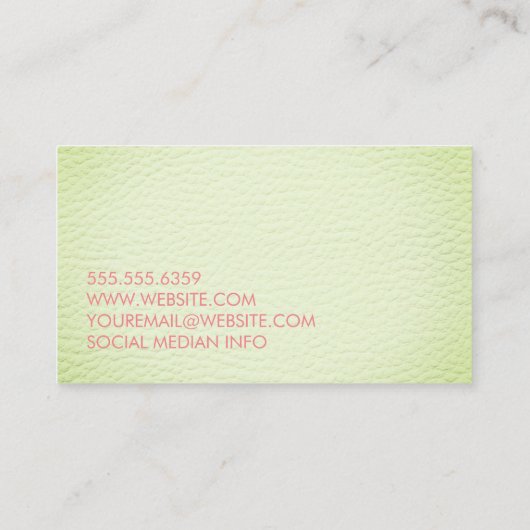 Imitate Grünleder Visitenkarte (Rückseite)