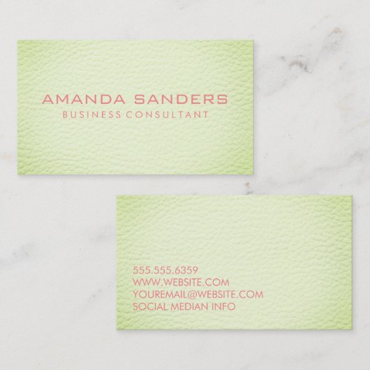 Imitate Grünleder Visitenkarte (Vorne/Hinten)