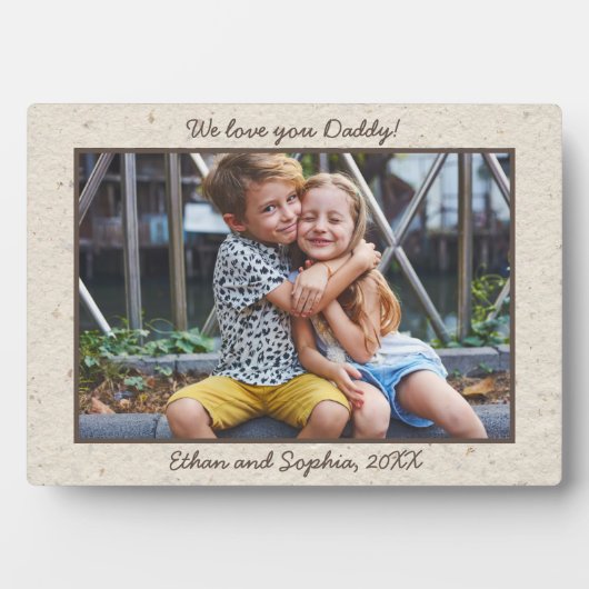 Imitate Handmade Paper Personalisiert Name Foto Pl Fotoplatte (Vorderseite)