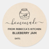 Imitate, hausgemacht | Jam Canning Label Runder Aufkleber (Vorderseite)