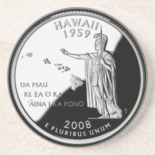 Imitate Hawaii Staat Quarter Getränkeuntersetzer (Vorne)