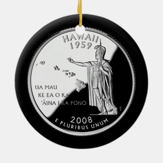 Imitate Hawaii Staat Quarter Keramik Ornament (Hinten)