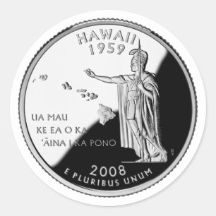 Imitate Hawaii Staat Quarter Runder Aufkleber