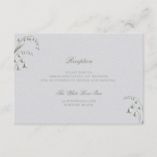 Imitate Hochzeit im Lily Valley Grüner Empfang Begleitkarte (Vorderseite)