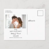 Imitate Hochzeitsknöpfe mit weißer Perle und Diama Ankündigungspostkarte (Rückseite)