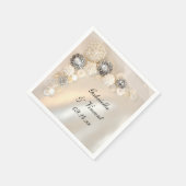 Imitate Hochzeitsknöpfe mit weißer Perle und Diama Serviette (Ecke)