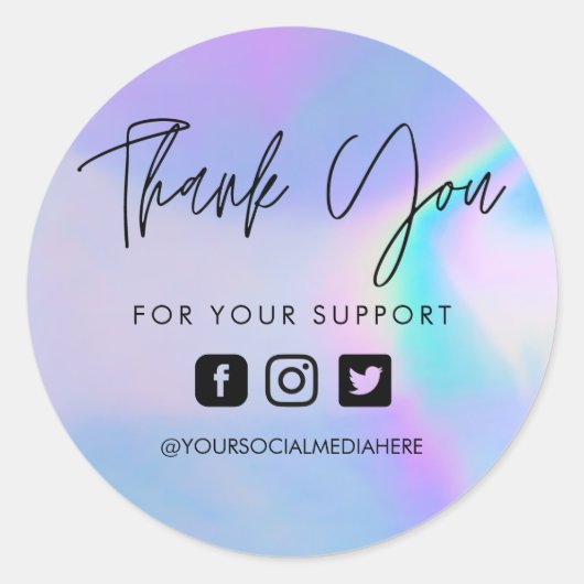 Imitate Holo Custom Vielen Dank Business Classic R Runder Aufkleber (Vorderseite)