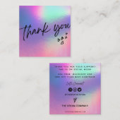 Imitate Holo Herz Trendy Media Einlegen Business C Quadratische Visitenkarte (Vorne/Hinten)