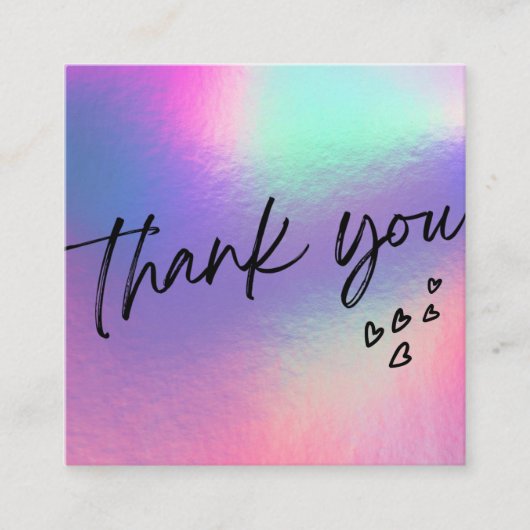 Imitate Holo Herz Trendy Media Einlegen Business C Quadratische Visitenkarte (Vorderseite)