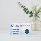 Imitate Holo Social Media Business Card Visitenkarte (Stehend Vorderseite)